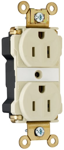 Pass & Seymour / Legrand - Pass & Seymour PT5262-AI PlugTail™ Industrial Extra Heavy-Duty Spec Grade Duplex Receptacle, 15A 125V - Ivory