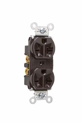 Pass & Seymour / Legrand - Pass & Seymour 5862 Heavy-Duty Spec Grade Duplex Receptacle, Back & Side Wire, 20A 250V - Brown