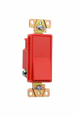 Pass & Seymour / Legrand - Pass & Seymour 2621-RED Single Pole, Back and Side Wire, Decorator Switch, 20 amps, 120/277V -Red.
