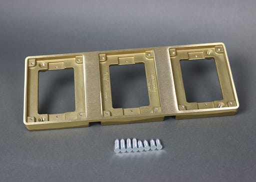 The Wiremold Co - Wiremold 837T 11-3/4 x 4-1/2" 3-Gang Brass Floor Box Tile Flange