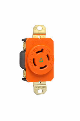 Pass & Seymour / Legrand - Pass & Seymour IGL1520-R Turnlok Single Receptacle, 4wire, 20A 3phase 250V Isolated Ground