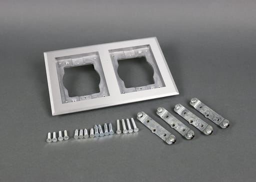 The Wiremold Co - Wiremold 828TCAL 5.94 x 9.045" 2-Gang Brushed Aluminum Floor Box Carpet and Tile Flange