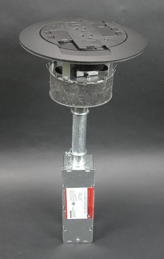 The Wiremold Co - Wiremold RC3ATCBK 7-1/2 x 16" 20 Amp Black Poke-Through Assembly