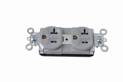 Pass & Seymour / Legrand - Pass & Seymour PT5362-GRY PlugTail™ Spec Grade Duplex Receptacle, 20A 125V - Gray