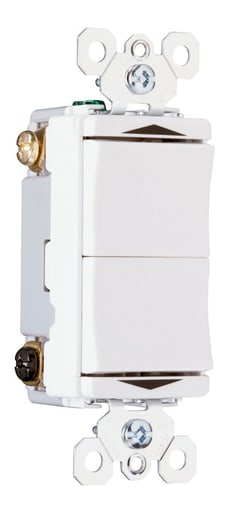 Pass & Seymour / Legrand - Pass & Seymour TM811-DTMOW Specification Grade, Double Throw, Momentary Contact Switch, 15 Amps, 120 Volts, White.