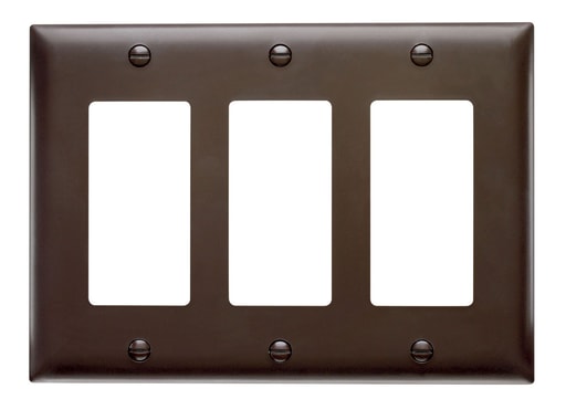 Pass & Seymour / Legrand - Pass & Seymour TP263 3Gang Wall Plate, Decorator, Nylon, Standard - Brown