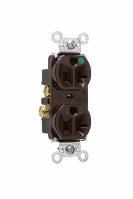 Pass & Seymour / Legrand - Pass & Seymour 8300-H Heavy-Duty Hospital Grade Compact Design Duplex Receptacle, Back & Side Wire, 20A 125V - Brown