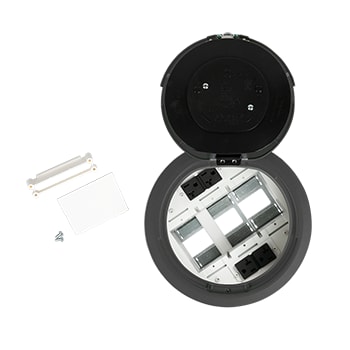 The Wiremold Co - Wiremold 8ATC2PGY 8AT-Series Prewired Evolution™ Poke Thru Device, Surface Style Cover, Gray