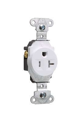 Pass & Seymour / Legrand - Pass & Seymour TR5351-W Tamper-Resistant Construction Spec Grade Single Receptacle Back & Side Wire 20Amp 125Volt White