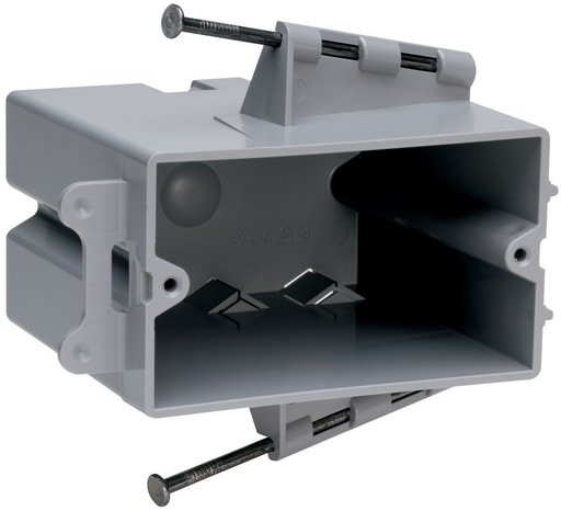 Pass & Seymour / Legrand - Pass & Seymour PH1-22-R 1-Gang Switch & Outlet Box, Horizontal, Captive Mounting Nails
