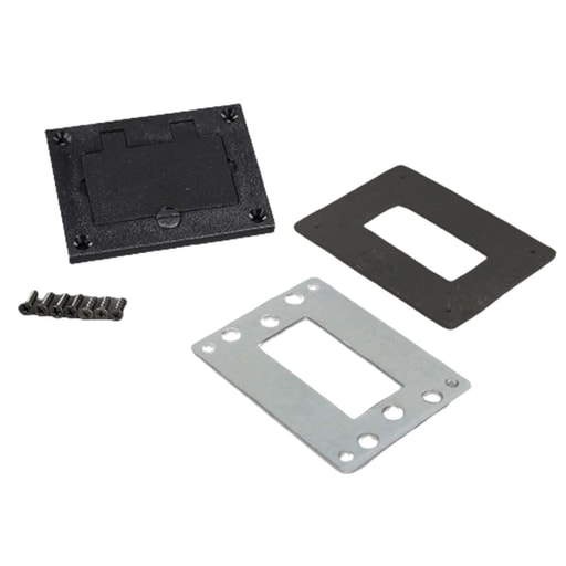 The Wiremold Co - Wiremold 828PRGFI-BLK 3-3/16 x 4-1/8" Black Polycarbonate Floor Box GFI Cover Plate