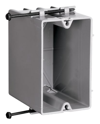 Pass & Seymour / Legrand - Pass & Seymour S1-22-RS Single Gang, Deep Screw Mount Steel Stud Box w/ Captive Screws, Extra Deep