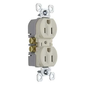 Pass & Seymour / Legrand - Pass & Seymour 3232-TRLA Tamper-Resistant Duplex Grounding Receptacle. 15 Amp, 125 Volt, Light Almond