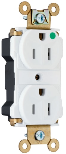 Pass & Seymour / Legrand - Pass & Seymour PT8200-W PlugTail™ Extra Heavy-Duty Hospital Grade Duplex Receptacle, 15A 125V - White