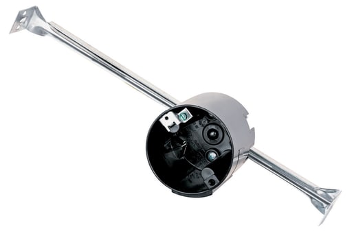 Pass & Seymour / Legrand - Pass & Seymour C1-18-HGAC 3-1/4" Round Ceiling Box w/ 16"-24" Bar Hanger & Ground Lug