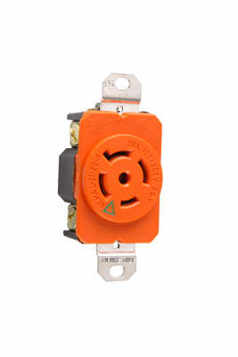 Pass & Seymour / Legrand - Pass & Seymour IGL2120-R Turnlok Single Receptacle, 5wire, 20A 3phase 120/208V Isolated Ground