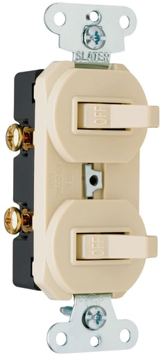 Pass & Seymour / Legrand - Pass & Seymour 670-IG Single Pole, Double Combination Switch, 20 amp, 120/277V - Ivory