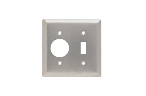 Pass & Seymour / Legrand - Pass & Seymour SS17 2Gang Wall Plate, Toggle / Single Receptacle, Standard - 302/304 Stainless Steel