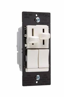 Pass & Seymour / Legrand - Pass & Seymour LSDC163-PWV Preset 3-Speed/3Way De-Hummer Fan Control With 3Way Dimmer, 300W, White