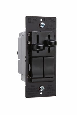 Pass & Seymour / Legrand - Pass & Seymour LSDC163-PBKV Dual Fan Speed Control / Dimmer, Preset 3-speed/3way, 300W - Black