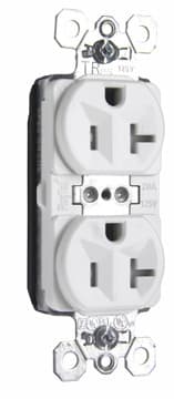 Pass & Seymour / Legrand - Pass & Seymour PTTR5362-W PlugTail™ Tamper-Resistant Spec Grade Duplex Receptacle, 20A 125V - White