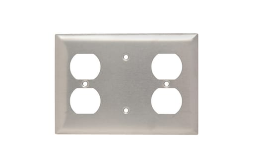 Pass & Seymour / Legrand - Pass & Seymour SS8148 302/304 Stainless Steel 1 Blank and 1 Duplex Receptacle Combination Wall Plate