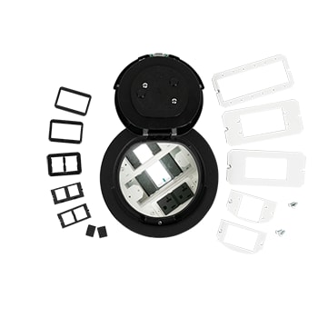 The Wiremold Co - Wiremold 6AT2PAVBK 6AT-Series Prewired A/V Evolution™ Poke Thru Device, Flush Style Cover, Black