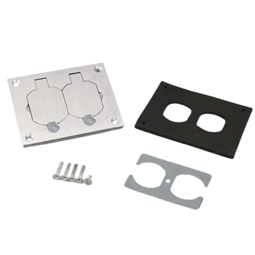 The Wiremold Co - Wiremold 828R-TCAL 3.29 x 4.31" Brushed Aluminum Duplex Floor Box Cover Plate