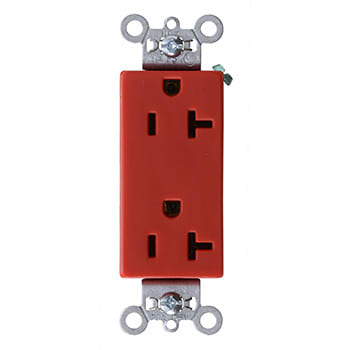 Pass & Seymour / Legrand - Pass & Seymour 26352-RED Heavy-Duty Decorator Spec Grade Duplex Receptacle, Back & Side Wire, 20A 125V - Red
