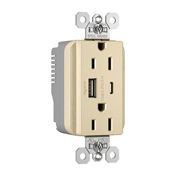Pass & Seymour / Legrand - P&S PTTR15ACUSBI PLUGTAIL 15A HYBRI