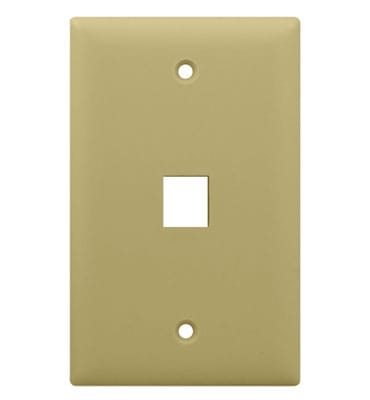 Pass & Seymour / Legrand - On-Q WP3401-IV 1-Gang 1-Port Ivory High Impact Flame Retardant Plastic Keystone Wallplate