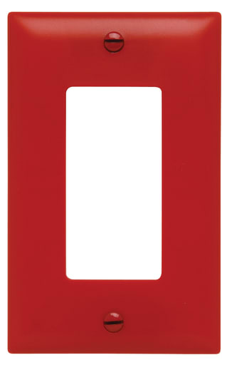 Pass & Seymour / Legrand - Pass & Seymour TP26-RED 1Gang Wall Plate, Decorator, Nylon, Standard - Red