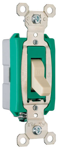 Pass & Seymour / Legrand - Pass & Seymour PS30AC1-I 1pole Toggle Switch, Back & Side Wire, 30A 120/277V - Ivory