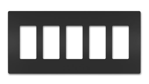 Pass & Seymour / Legrand - Pass & Seymour RWP265-BK 5Gang Screwless Wall Plate, Radiant® - Black
