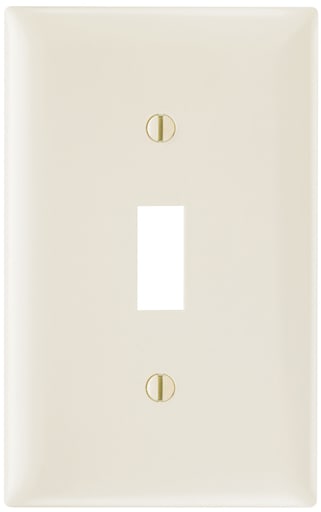 Pass & Seymour / Legrand - Pass & Seymour TP1-LA 1Gang Wall Plate, Toggle Switch, Nylon, Standard - Light Almond