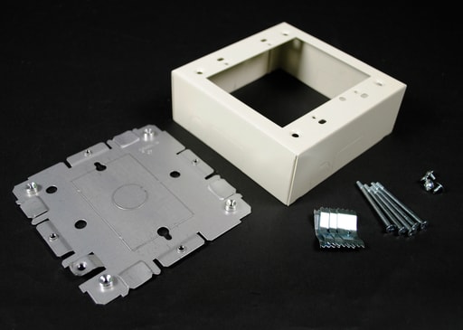 The Wiremold Co - Wiremold V2048-2 4-3/4 x 4-3/4 x 1-3/4" Ivory Steel 1-Channel Raceway 2-Gang Device Box