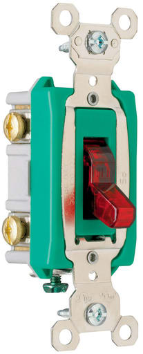 Pass & Seymour / Legrand - Pass & Seymour PS30AC2-RPL 2pole Pilot Lighted Switch, Back & Side Wire, 30A 120/277V - Red