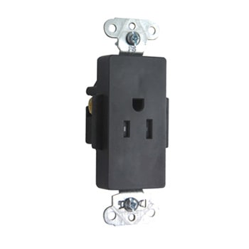 Pass & Seymour / Legrand - P&S TR26261BK DECO REC SGL TAMPER R