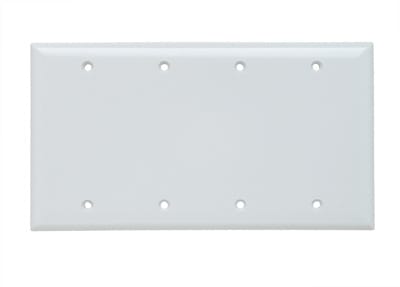 Pass & Seymour / Legrand - Pass & Seymour SP43-W 4Gang Wall Plate, Blank, Standard - White