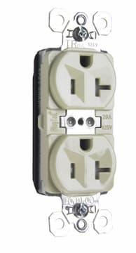 Pass & Seymour / Legrand - Pass & Seymour PTTR5362-I PlugTail™ Tamper-Resistant Spec Grade Duplex Receptacle, 20A 125V - Ivory