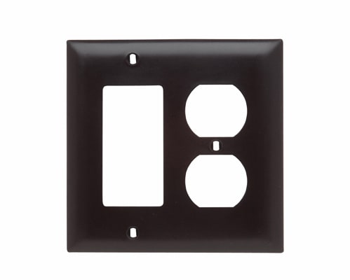 Pass & Seymour / Legrand - Pass & Seymour TP826 2Gang Wall Plate, Decorator / Duplex Receptacle, Nylon, Standard - Brown