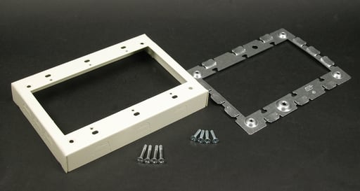 The Wiremold Co - Wiremold V5751-3 4-5/8 x 6-1/2 x 15/16" Ivory 1-Channel Raceway 3-Gang Flush Type Extension Adapter