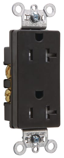Pass & Seymour / Legrand - P&S TR26342BK TR DECO RECEP 20A 125