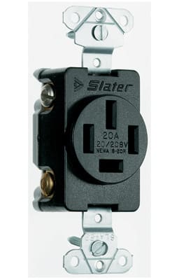 Pass & Seymour / Legrand - Pass & Seymour 3822 20 Amp 120/208 VAC Star 3-Phase 4-Pole 4-Wire NEMA 18-20R Straight Blade Single Receptacle
