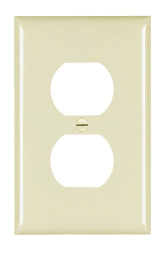 Pass & Seymour / Legrand - Pass & Seymour TPJ8-I 1Gang Wall Plate, Duplex Receptacle, Nylon, Jumbo - Ivory