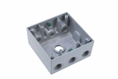 Pass & Seymour / Legrand - Pass & Seymour WPB287 1/2 Inch 30.5 In. Gray Die-Cast Aluminum 2-Gang 7-Hole Surface Mounting Weatherproof Box