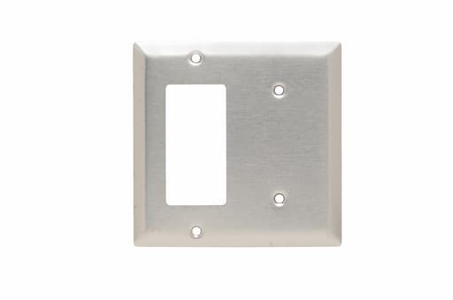 Pass & Seymour / Legrand - Pass & Seymour SS1426 2Gang Wall Plate, Blank / Decorator, Standard - 302/304 Stainless Steel