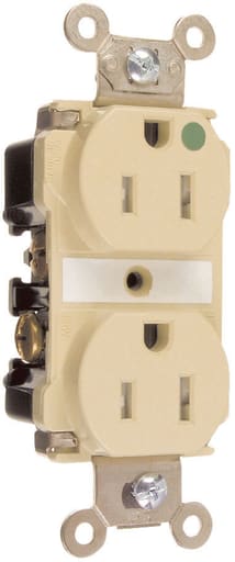 Pass & Seymour / Legrand - Pass & Seymour TR63-HI 20 Amp 125 VAC 2-Pole 3-Wire NEMA 5-20R Ivory Nylon Tamper-Resistant Duplex Receptacle