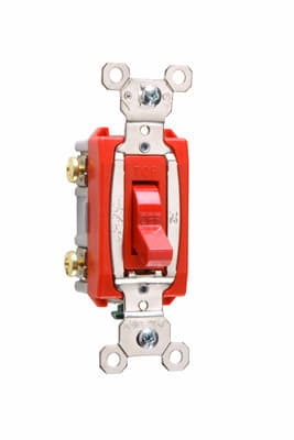 Pass & Seymour / Legrand - Pass & Seymour PS20AC2-RED 2pole Toggle Switch, Back & Side Wire, 20A 120/277V - Red