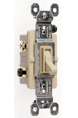 Pass & Seymour / Legrand - Pass & Seymour 663-IG 15 Amp 120 VAC 3-Way Ivory Thermoplastic Toggle Switch